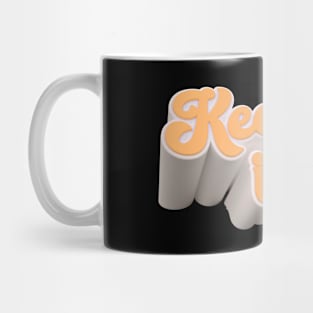 Keepin' It Real Yellow and White Bold 3D Text Mug